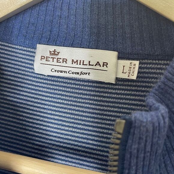 Peter Millar  Mens Large Blue Full Zip Jacket Crown Comfort - Picture 2 of 11